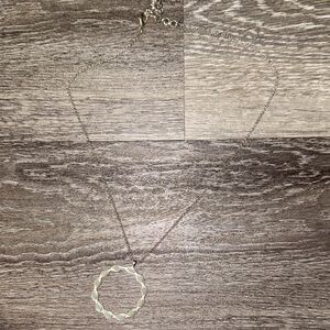 Lucky Brand Silver Necklace with Circular Pendant